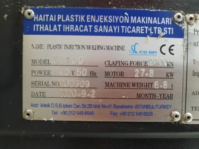 Plastik enjeksiyon makinesi 200 tonluk HAITAI - 3